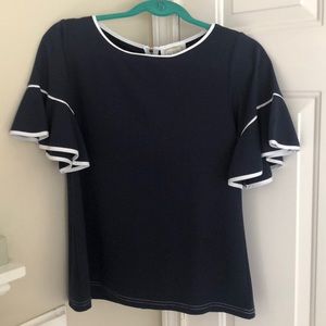 Sail to Sable Flounce Top Navy